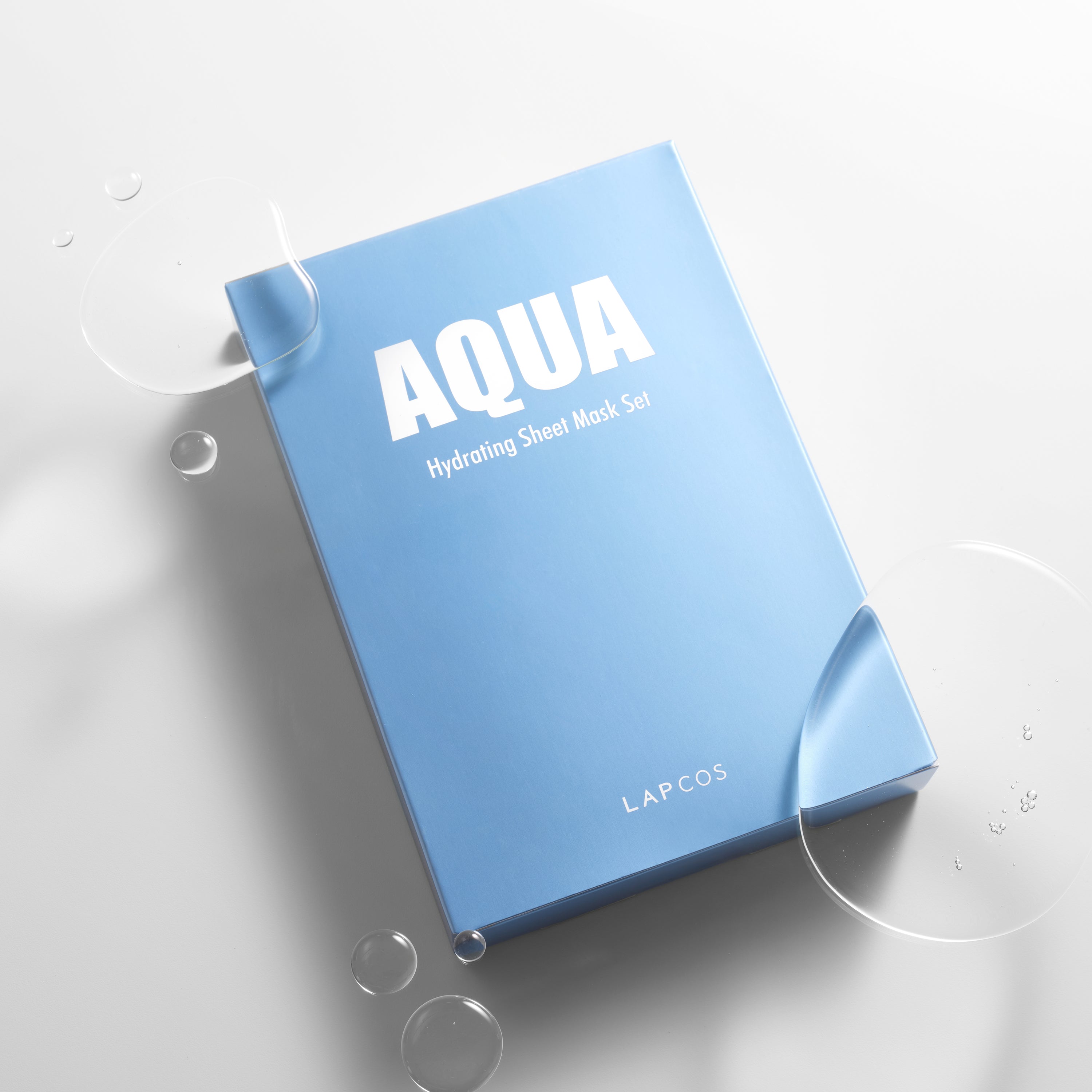 Blue box of LAPCOS Aqua Hydrating Sheet Mask Set