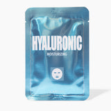 Hyaluronic moisturizing sheet mask packaging on a white background