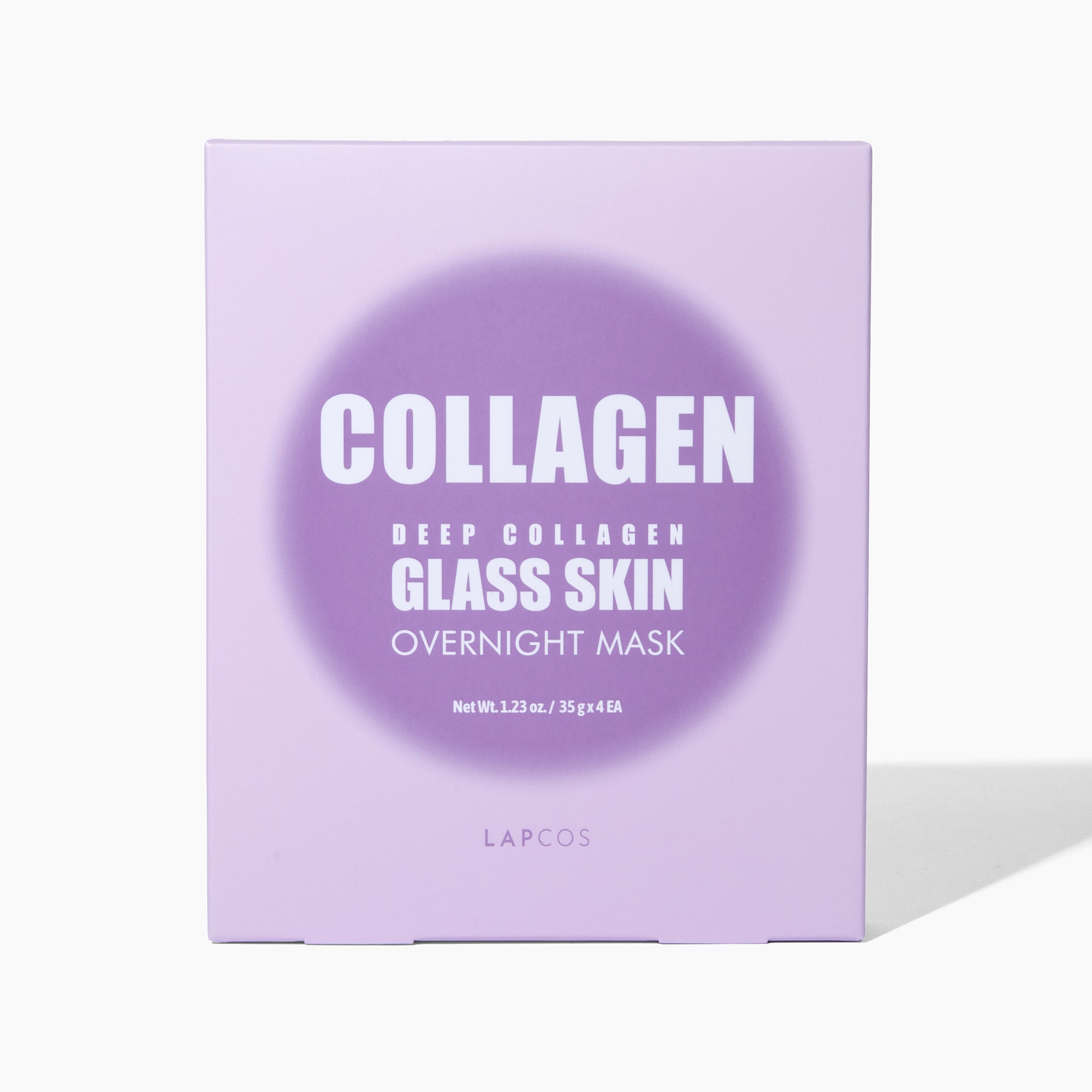 LAPCOS collagen deep collagen glass skin overnight mask packaging on a white background