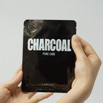GIF of hands opening LAPCOS sheet mask package - charcoal facemask
