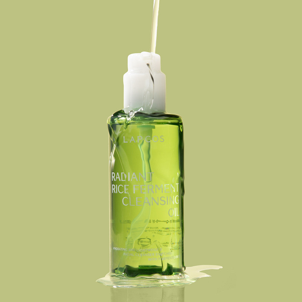 Bottle of Radiant Rice Ferment Cleansing Oil makeup remover and oil based cleanser